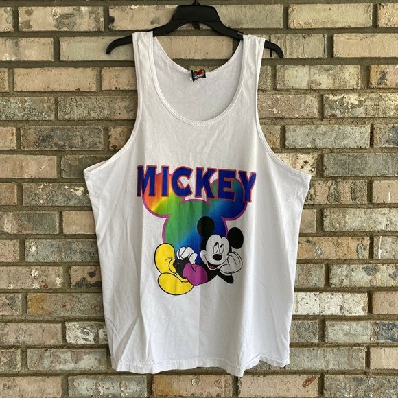 Disney Other - Vintage Rainbow Mickey Mouse Unlimited Disney Tank Top One Size Fits All 90s USA